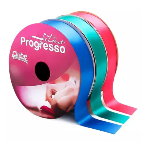 FITA DE CETIM PROGRESSO EM METRO CF 005 22MM COR