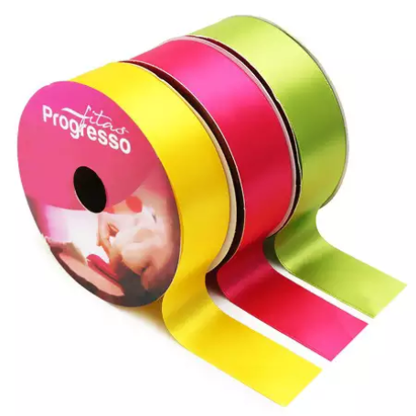 FITA DE CETIM PROGRESSO EM METRO CF009 38MM COR