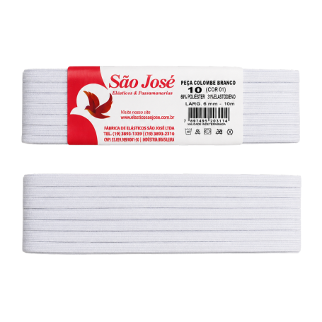 Elástico Colombe  São José N.10 6mm 10mts