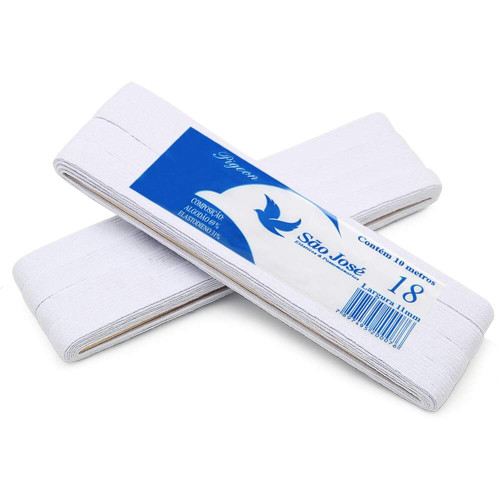 Elástico São José Pigeon nº18 Branco 11mm com 10mts